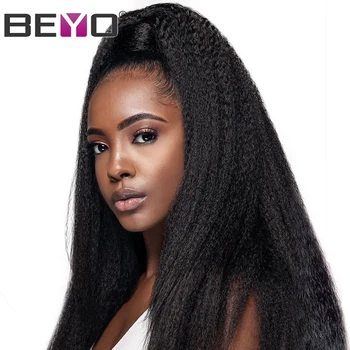 

360 Lace Frontal Wig Brazilian Remy Kinky Straight Wig Lace Front Human Hair Wigs For Women Pre Plucked With Baby Hair Beyo Wig