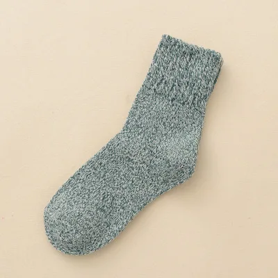C LKWDer 5 Pairs Solid Womens Socks Simple Winter Wool Thick Warm Breathable Elastic Force Fashion Mid Socks For Female Calcetines - Цвет: C