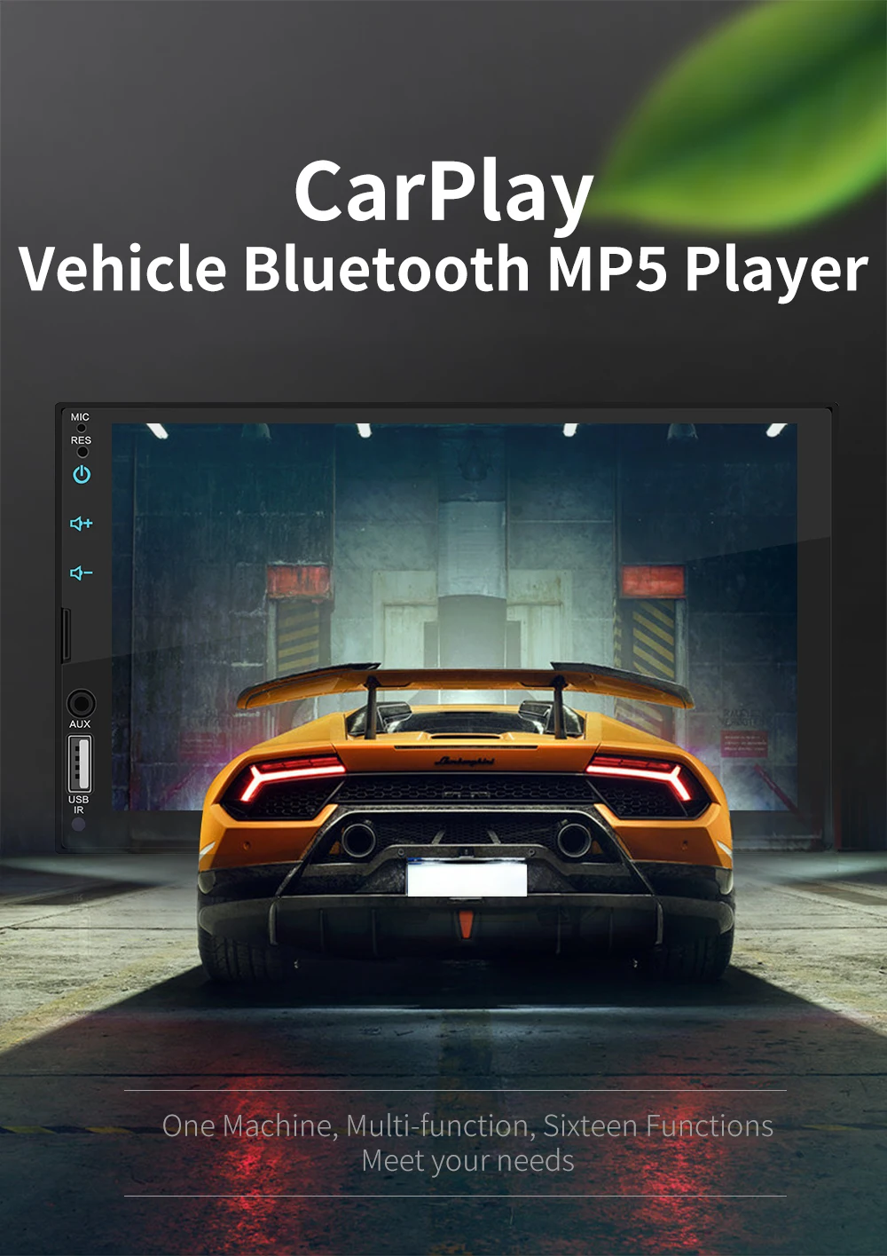 7 ''полный экран сенсорный автомобильный Радио MP5 плеер Поддержка Настоящее яблоко Carplay для Iphone Bluetooth HD видео воспроизведение обратная камера USB AUX