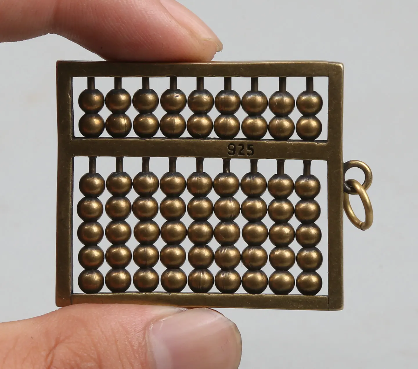 

47MM/1.9" Collection Curio Rare Chinese Bronze Exquisite Lovable Abacus Counting Frame Abaci Pendant Statue Statuary 21g