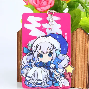 

Japan Anime Gochuumon wa Usagi Desuka Fragrance Cosplay Acrylic Keychain Charm Women Kids Key Chain Keyring Bag Straps Chain