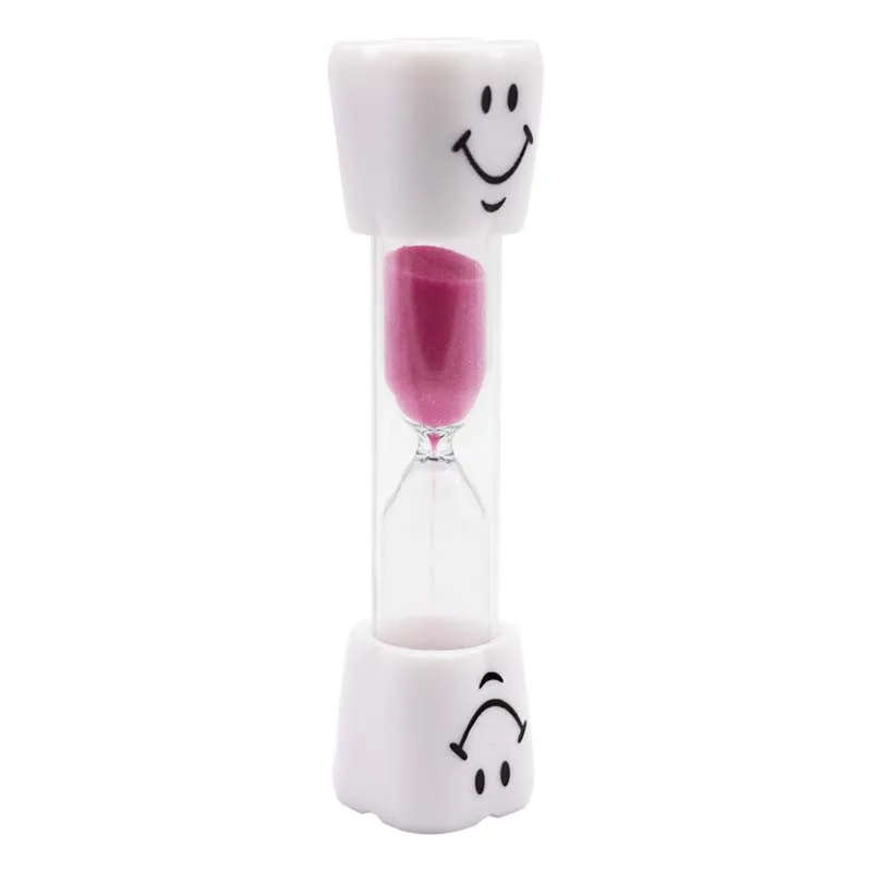 1 шт. 3 минуты часы песочные часы таймер для зубной щетки для чистки зубов дети смайлик песочные таймер домашний декор стоматологический подарок - Цвет: Розовый
