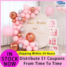 Caja Blanca para Baby Shower, conjunto de globos transparentes, regalos, caja con letras para decoración de Baby Shower, suministros para fiesta de cumpleaños