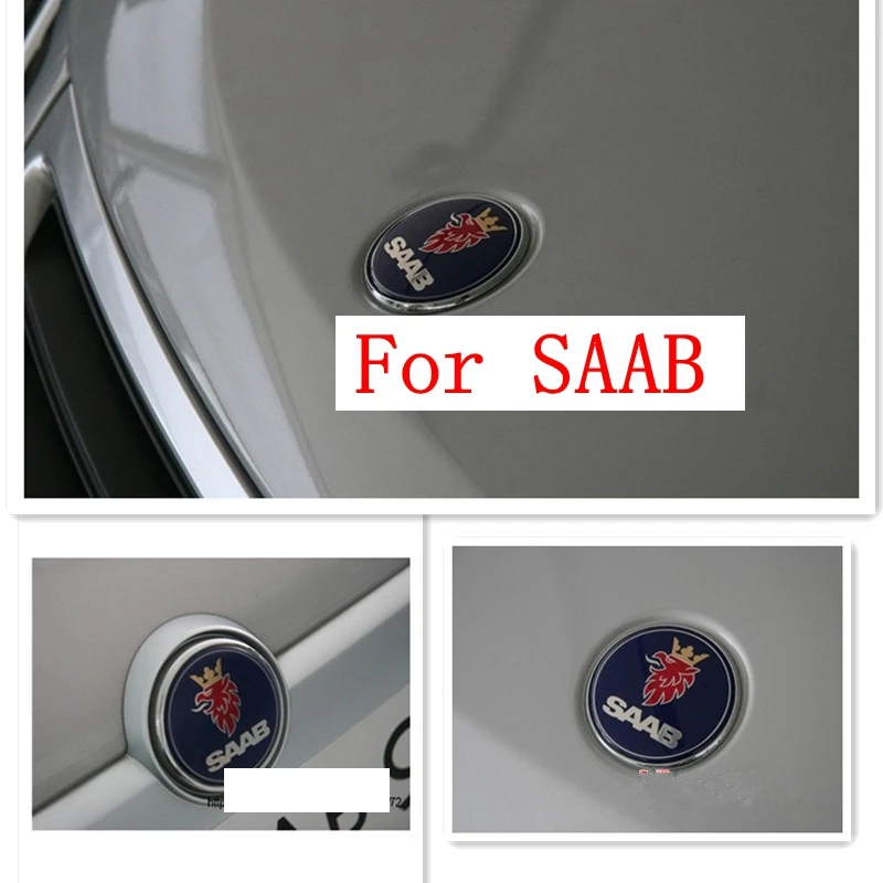 Rear Boot Car Emblem Badge Sticker-one or tow 2pcs Set Carbon Black SAAB Front Bonnet