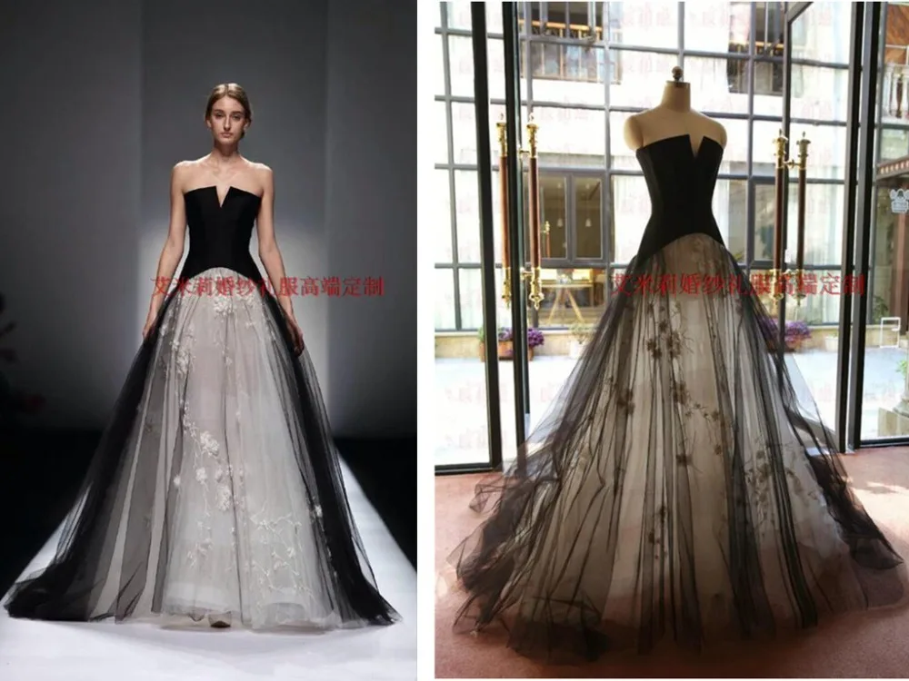 Zwart En Wit Tule Bloemen Sexy Lange 2018 Vestido De Festa Floor-Length Formele Avond Prom Gown Moeder Van de Bruid Jurken Zwart En Wit Tule Bloemen Sexy Lange 2018 Vestido De Festa Floor-Length Formele Avond Prom Gown Moeder Van de Bruid Jurken