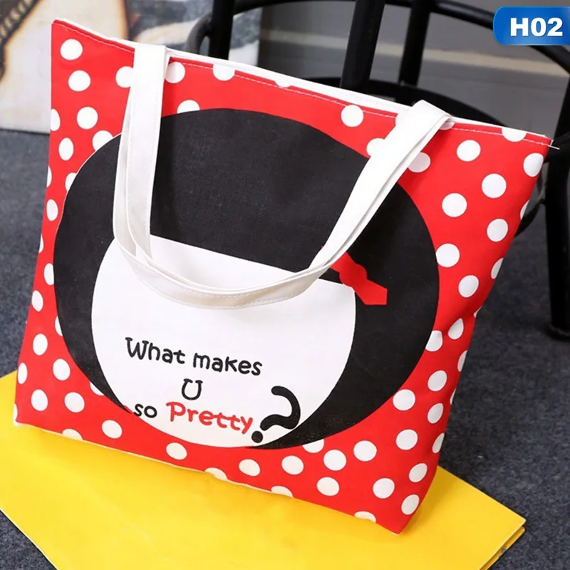 H02 Large White Canvas Tote Bag Fabric Cotton Cloth Reusable Shopping Bag Women Beach Handbags Cats Printed Grocery Bags Big - Цвет: H02