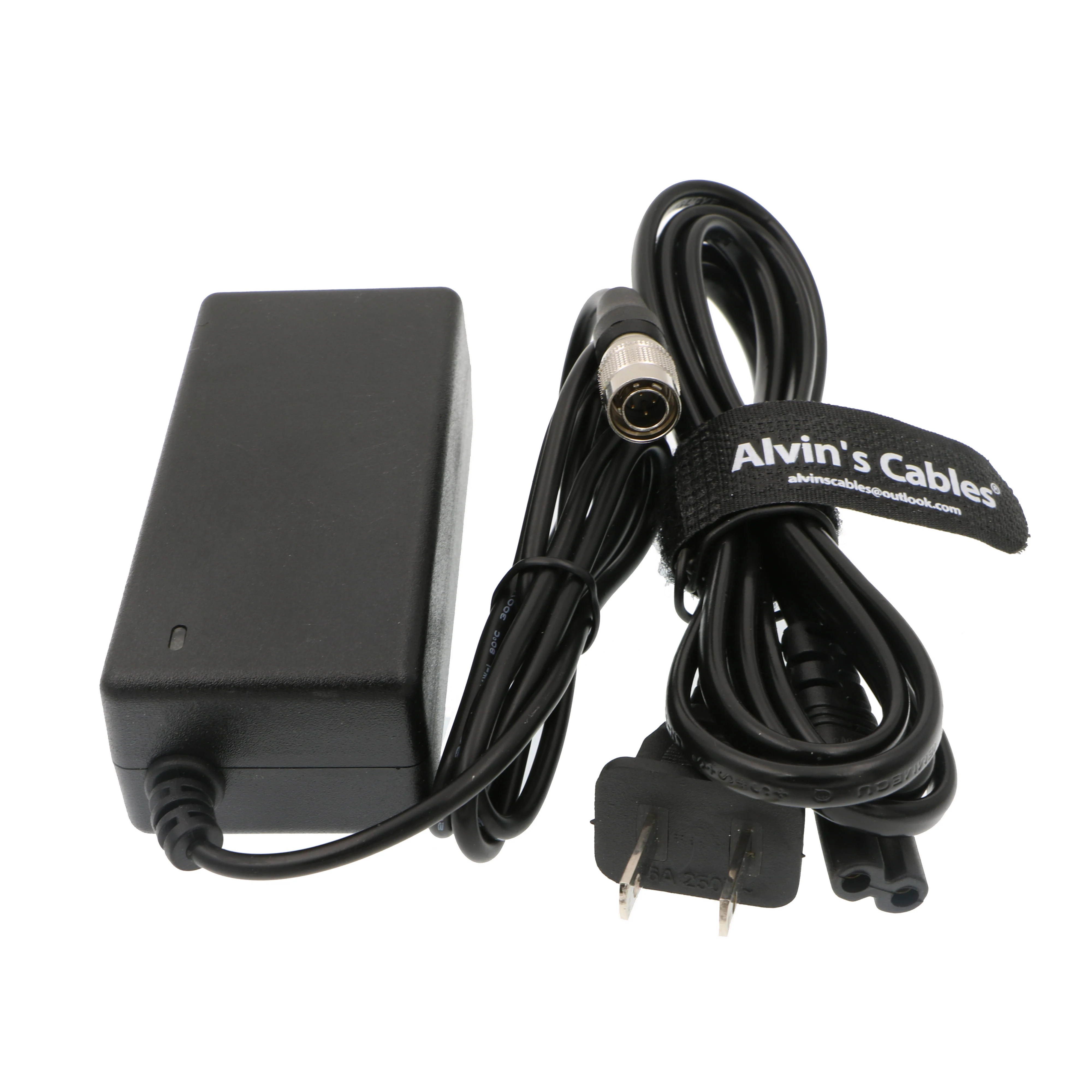 Alvins Cables AC to 4 Pin Hirose Male 12V 2A Power Adapter for Sound Devices ZAXCOM Sony