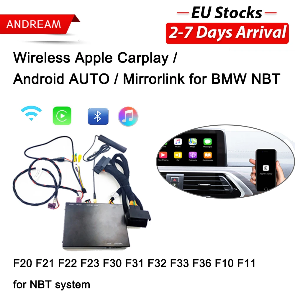 Беспроводной CarPlay Android авто интерфейс коробка для BMW 4 5 серии F30 F32 F33 F36 F10 F11 F07 GT NBT системы Поддержка Mirrorlink