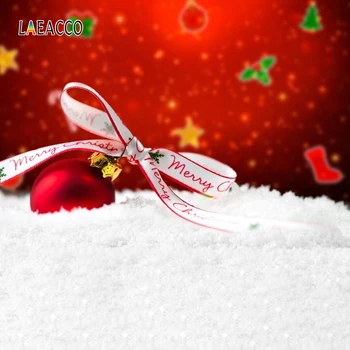 

Laeacco Christmas Backdrops For Photography Ball Ribbon Bokeh Stars Stockings Snow Photo Backgrounds Baby Portrait Photophone