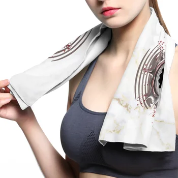 

Marble Shark Art Cartoon Face Towel Cooling ice Utility Instant Cozy Ice Cold for Running