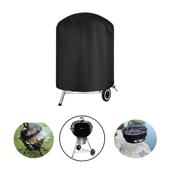 

Black Waterproof BBQ Cover Round Heavy Duty BBQ Grill Cover Weber Rain Barbacoa Anti Dust Rain Gas Charcoal Electric Barbeque