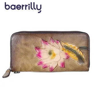 

Women Wallets With Phone Case Female Genuine Leather Rfid Card Holder Long Clutch Bags Coin Purse Zipper Portefeuille Femme