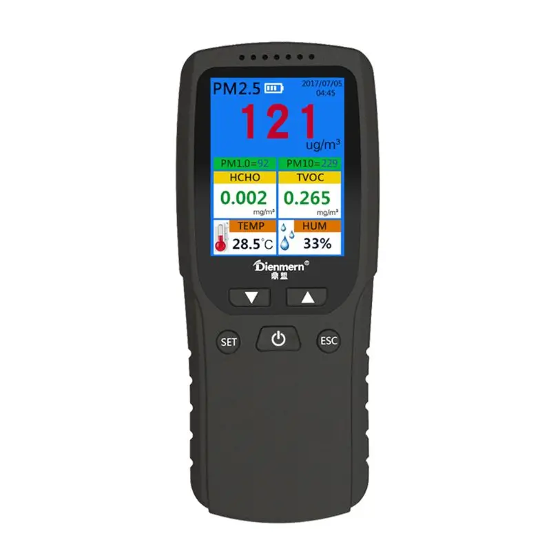 

PM1.0 PM10 TVOC TEMP HUM AQI Multi Test Data for Indoor Outdoor Car