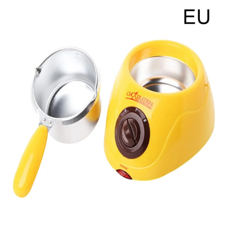Бытовая Машина для плавления шоколада, согревающий горшок для фондю, тает Choco, конфеты, масло, сыр, карамель, плавильный горшок - Цвет: Yellow EU