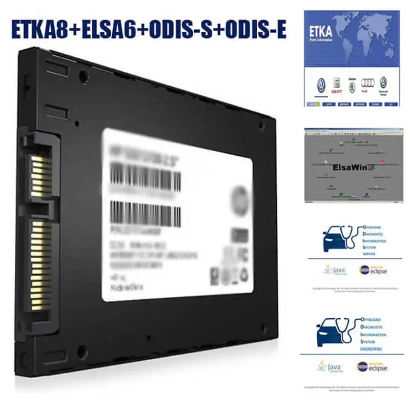 

240GB SSD + ODIS Online Account + Software ODIS-S V5.26 ODIS-E Engineering V11 ETKA2020 ELSA6 for VAG Car Diagnostic Programming