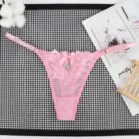 Culotte en dentelle avec pendentif perle pour femme, string G brodé, slip en T, sous-vêtement réglable, lingerie sexy pour femme 4