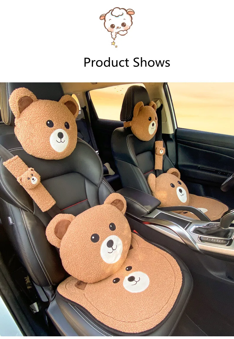 Memory Foam Cartoon Bear Car Neck Pillow,waist Cushion Neck Protection  Pillow For Driving, Auto Headrest Pillow For Longer And Comfortable Sitting  - Temu