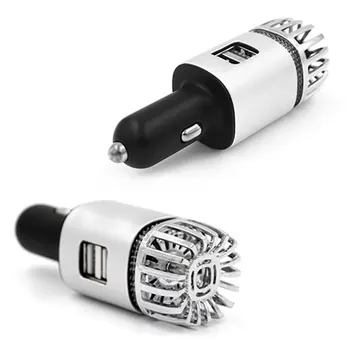 

12v Plug-In Ionic Anti-Microbial Car Deodorizer Air Purifier Ionizer With USB Car Charger