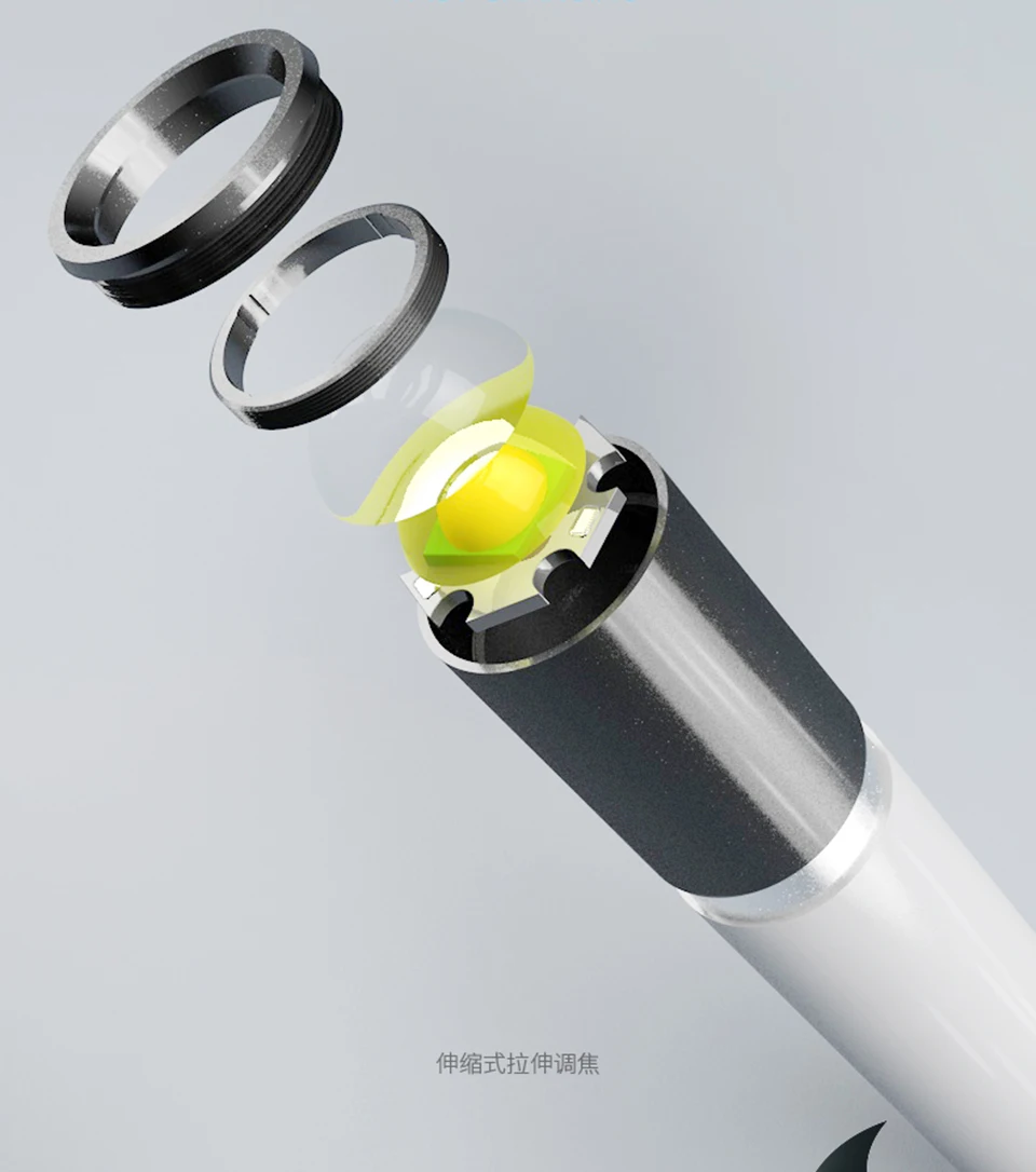 USB Rechargable Mini LED Flashlight 3 Lighting Mode Waterproof Torch Telescopic Zoom Stylish Portable Suit for Night Lighting