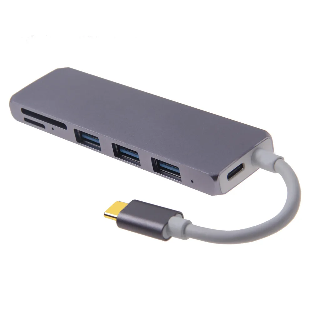 Ouhaobin usb-хаб type-C адаптер для 3 USB 3,0 портов для SD/TF карт-ридер для MacBook Pro для телефона зарядное устройство аксессуары