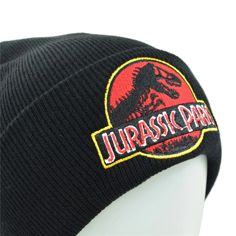 Jurassic Park Beanies для девочек и мальчиков, Повседневные вязаные зимние теплые шапки с вышивкой для мужчин и женщин, шапка в стиле хип-хоп