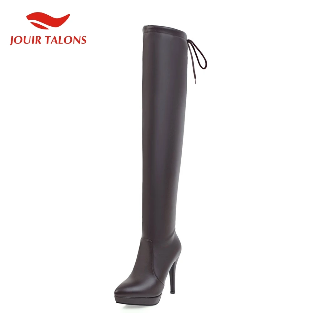 

On sale 2020 big size 43 sexy thin high heels over the knee boots women shoes winter shoes woman thigh high boots female