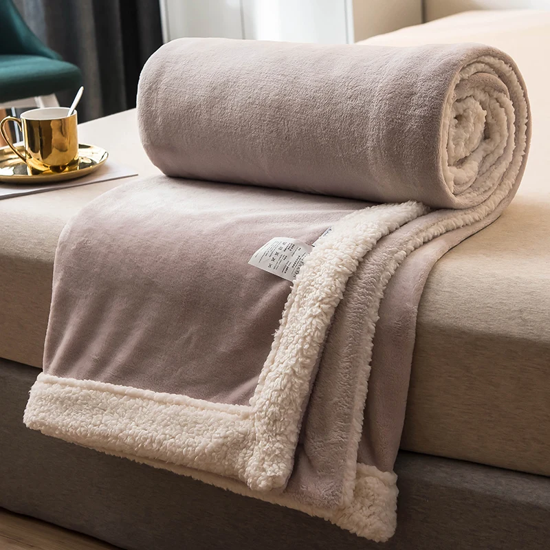 

Blanket Quilt Thick Warm Coral Fleece Blanket Single Winter Flannel Bed Sheet Lamb Cloth with Soft Nap Blanket