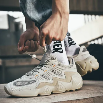 

Men Running Shoes Men's Shoes Breathable Running Shoes Mesh Training Shoes New Style of 2019 Pure Color Sports Shoes J2-43