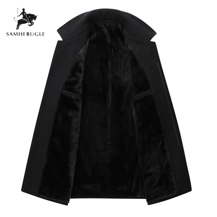 Casaco Masculino Abrigo Winter Coat Men Wool Coats Thicken Men Woolen Coat Warm Overcoat Fur Collar 3