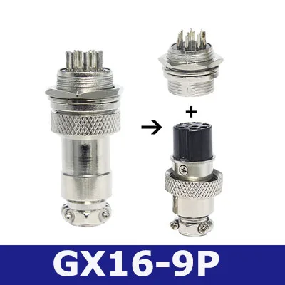 EClyxun 50 компл. GX16 2/3/4/5/6/7/8/9/10Pin 16 мм Мужской и Женский провода Панель разъем комплект GX16 гнездо+ штекер для авиации, компьютер и т. Д - Цвет: GX16 9Pin