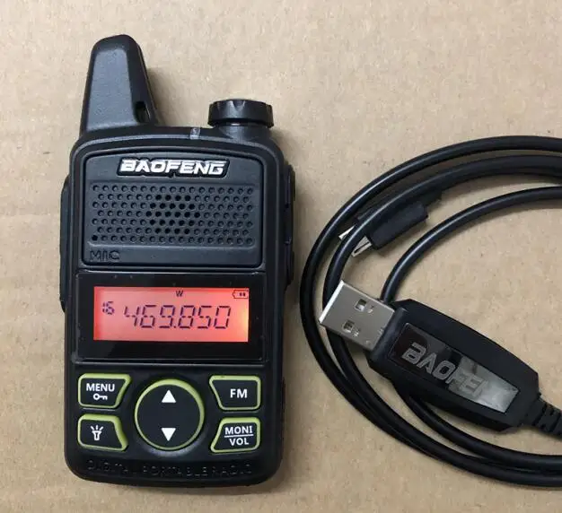 Add cable Мини Baofeng T1 иди и болтай walkie talkie “иди и Беспроводной профессиональный ручной Baofeng гражданского отель сайт для переносного приемо-передатчика - Цвет: Add cable