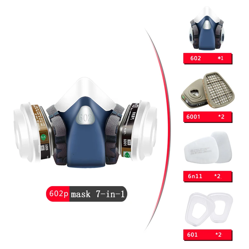 Industrial Respiratory Gas Mask 602 Mask Spray Paint Chemical Organic Gas Protect for Decoration Dust-Proof Pesticide Against