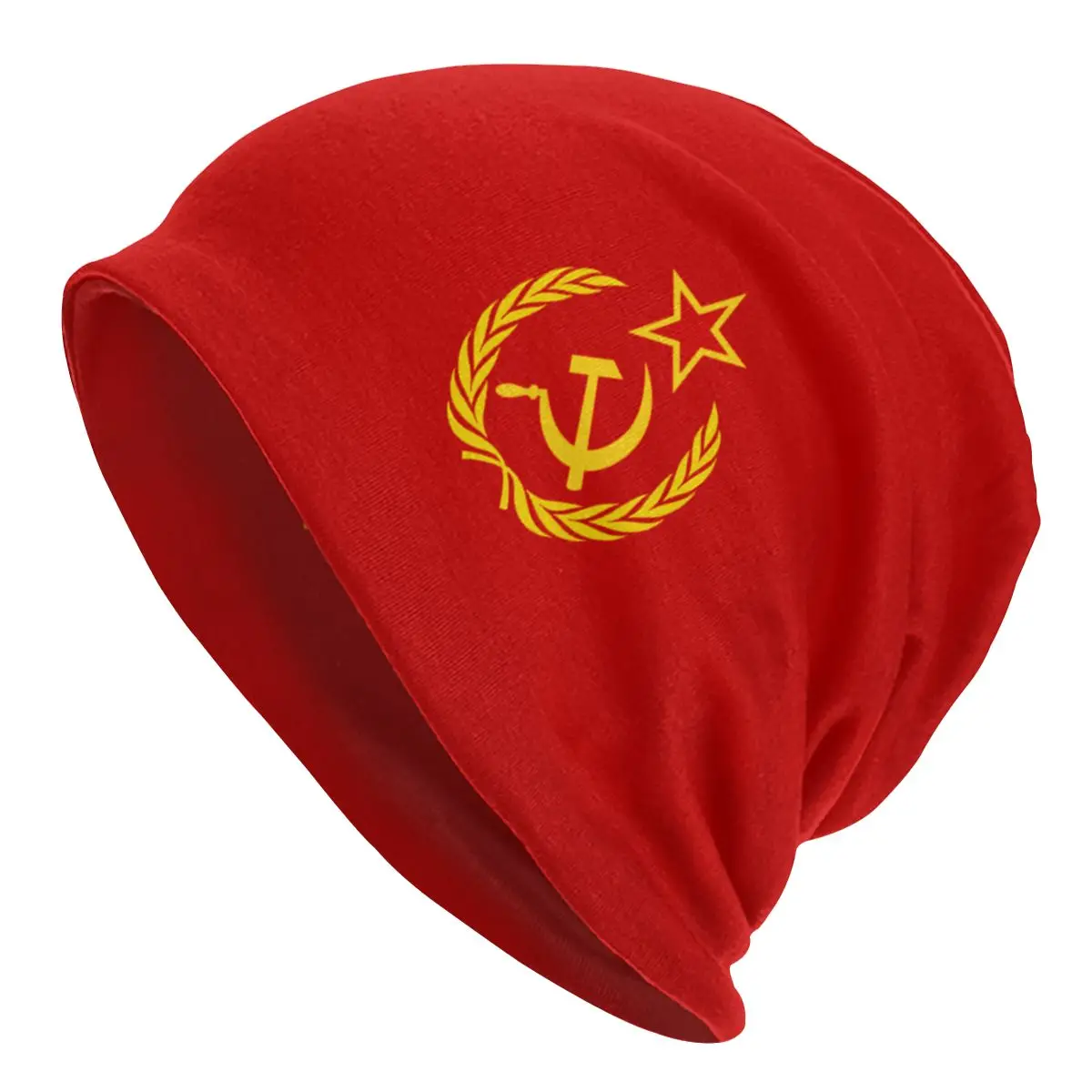 

Flag Of The Soviet Union Caps Cool Street Skullies Beanies Hat Unisex Female Spring Warm Head Wrap Bonnet Knitted Hat