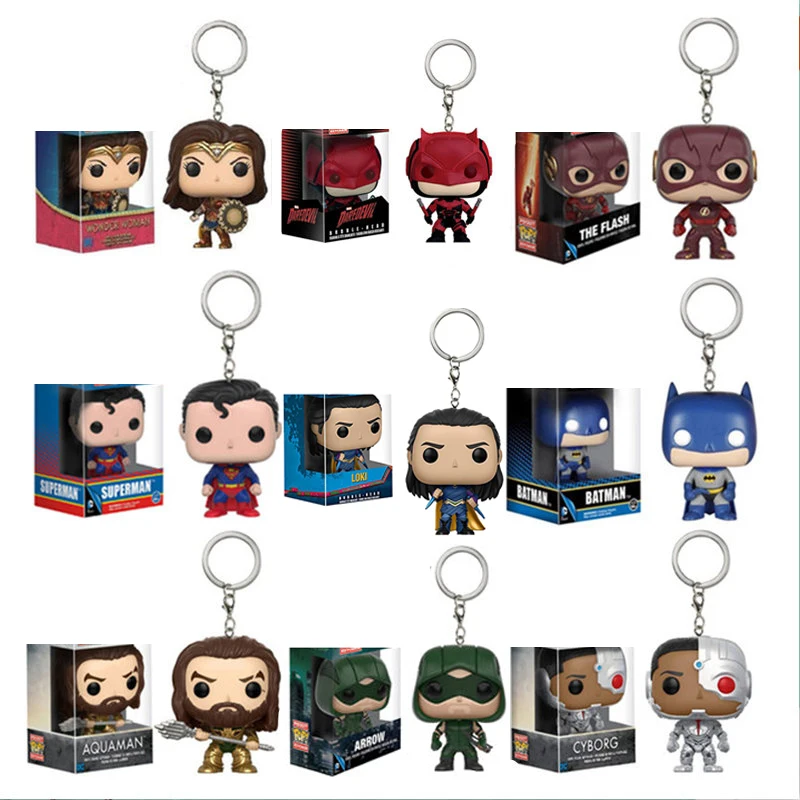 FUNKO Marvel Мстители Железный человек Бэтмен Фаш Аквамен Карманный Брелок виниловые