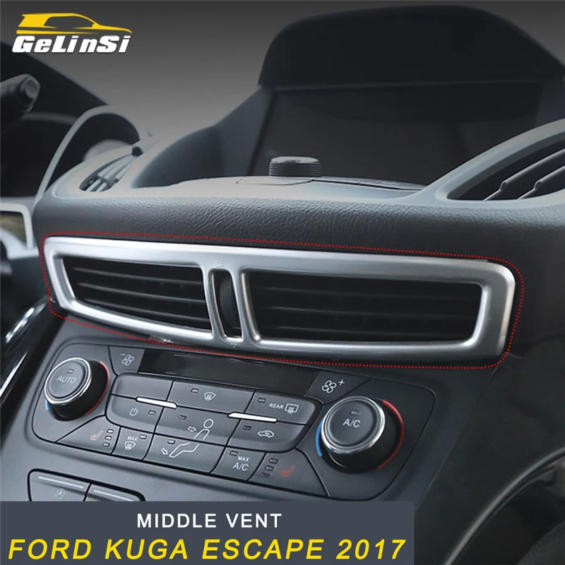 

GELINSI Front Vent Frame Ait Condition Cover Trim Frame Sticker Interior Accessories for Ford KUGA Escape 2017 2018