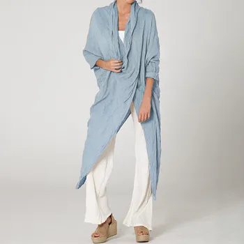 

Plus Size Women Blouse Ladies Casual Long Sleeve Linen Baggy Blouse Shirt Girls Summer Tunic Tops OL Outwear Big Size S-5XL