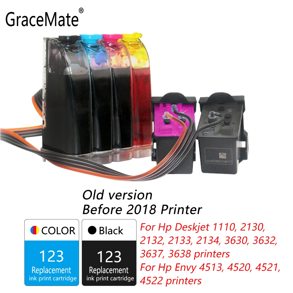 GraceMate 123 Чернила совместимый с Hp для Deskjet 1110 2130 2132 2133 2134 3630 3632 3637 3638 3830 4513 4520 4521 4522 |