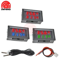 Termómetro con Sensor de temperatura para interior de coche, sonda de Metal impermeable de 4 dígitos, 12V, NTC, cc de 4V-28V
