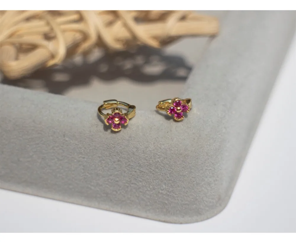Серьги из стерлингового серебра 925 пробы, модные, циркониевые, четыре-застежка в виде листа, Ушные Кольца, мини-ушные кости, ушные пряжки, 5,2 мм, милый тренд, дикие женские серьги, еврей