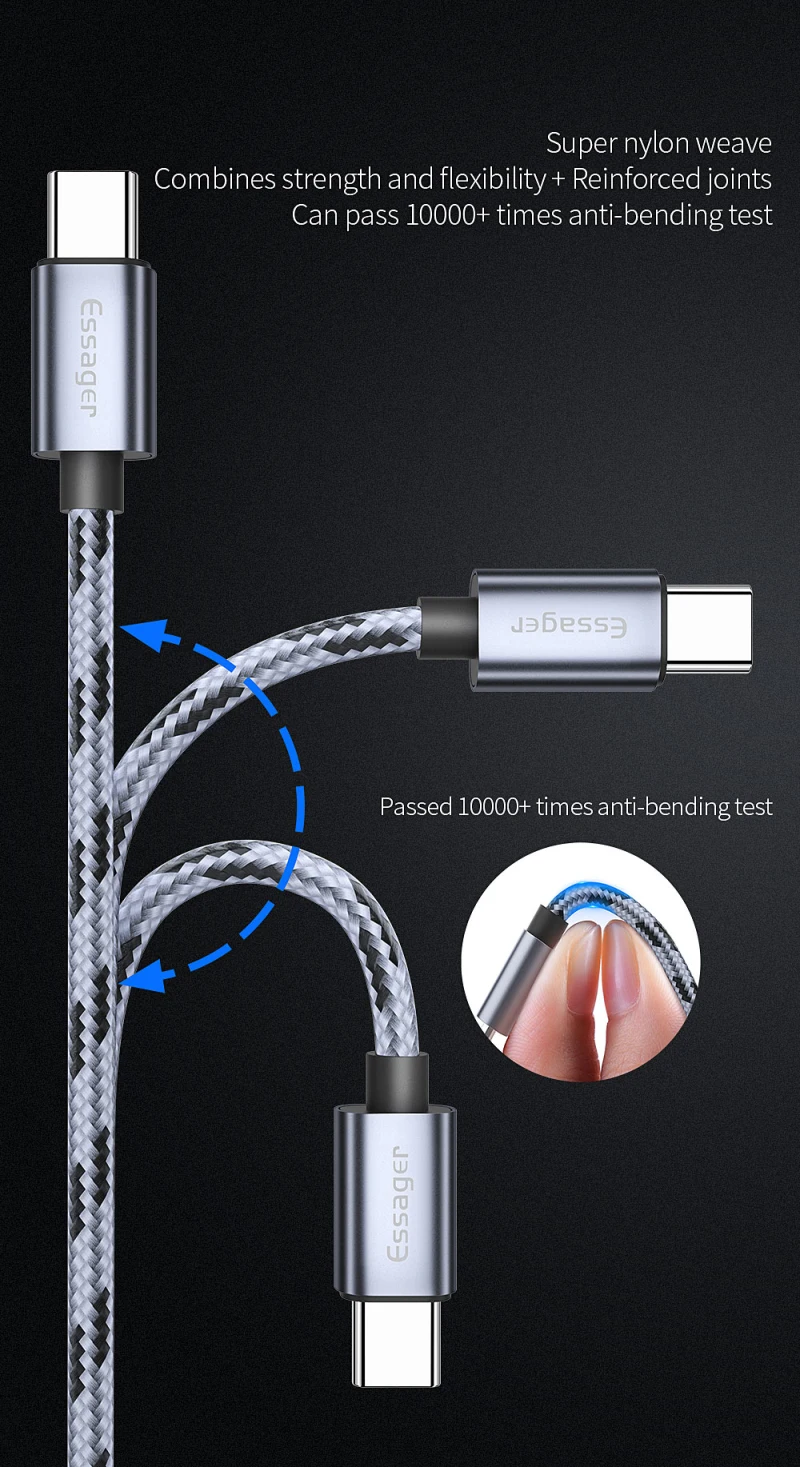 Essager usb type C кабель 3A Быстрая быстрая зарядка 3 м USBC type-C кабель для Xiaomi K20 samsung S10 Oneplus 7 Pro мобильный телефон USB-C