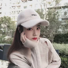 Женская Бейсболка, зимняя и осенняя, корейский стиль, простая, многоцветная, плюшевая, в полоску, хип-хоп, Вельветовая, с козырьком, шляпа, для отдыха на открытом воздухе