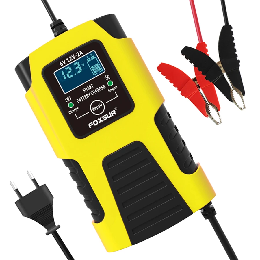 Foxsur 2amp Fullyautomatic Smart Charger, 6v And 12v Battery Charger