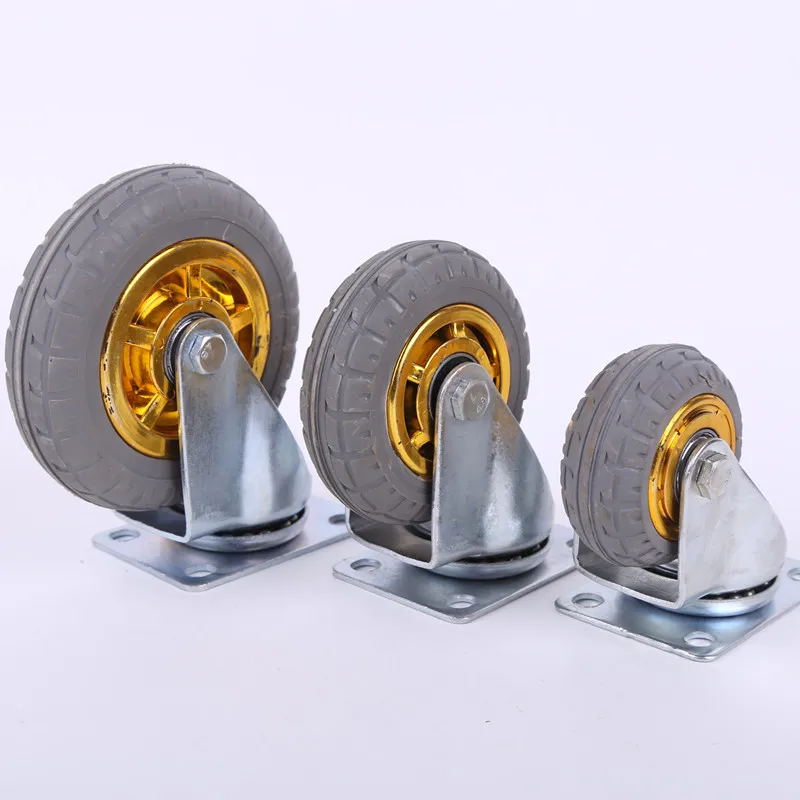 

3-Inch Medium Ultra-stretch 4-Inch Universal Wheel Roller Trolley 5-Inch Rubber Truckle Flat Cabinet Wheels Single Wheel
