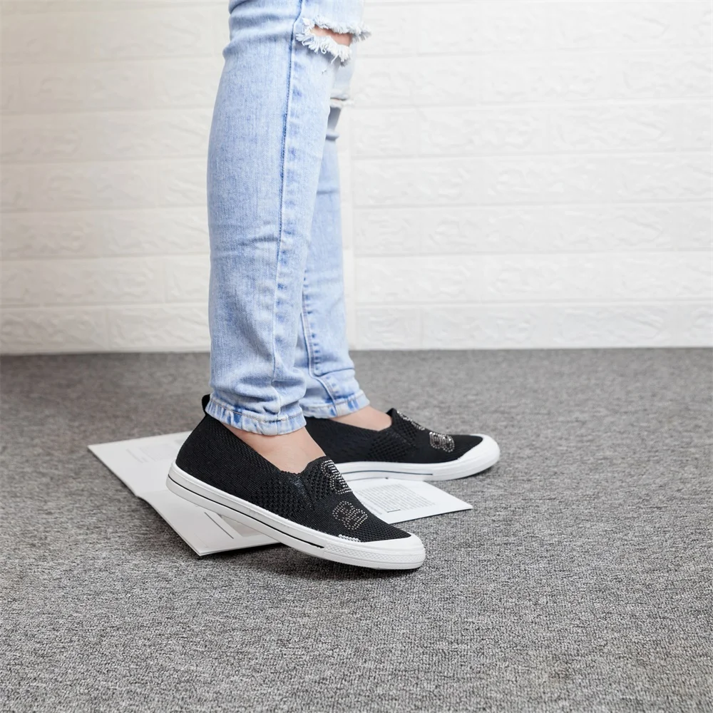 Женские повседневные туфли на плоской подошве мягкие вязаные Новинка лета 2020