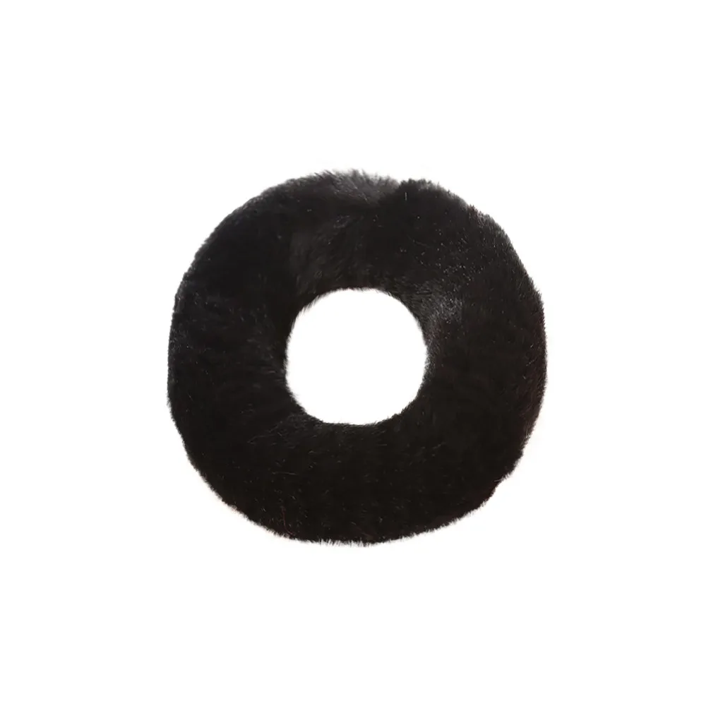 1PC Faux Fur Furry Scrunchie Winter Elastic Hair Rubber Band Adult Simple Solid Soft Plush Hair Band For Women Hair Accessories