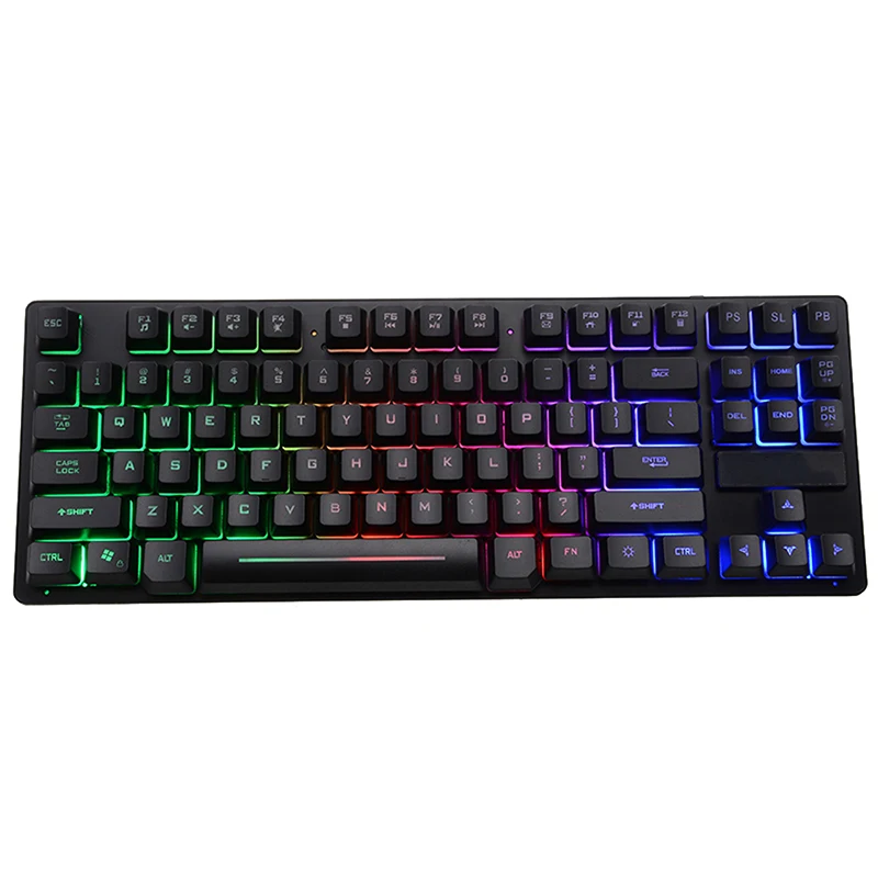 Механическая игровая клавиатура 87 клавиш RGB светодиодный USB Проводная Подсветка