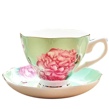 

180Ml, Fine Bone China Coffee Cup and Saucer and Spoon, Funny Fashion Design, Zakka Tazas Cafe Espresso Cup, European Coffee Mug