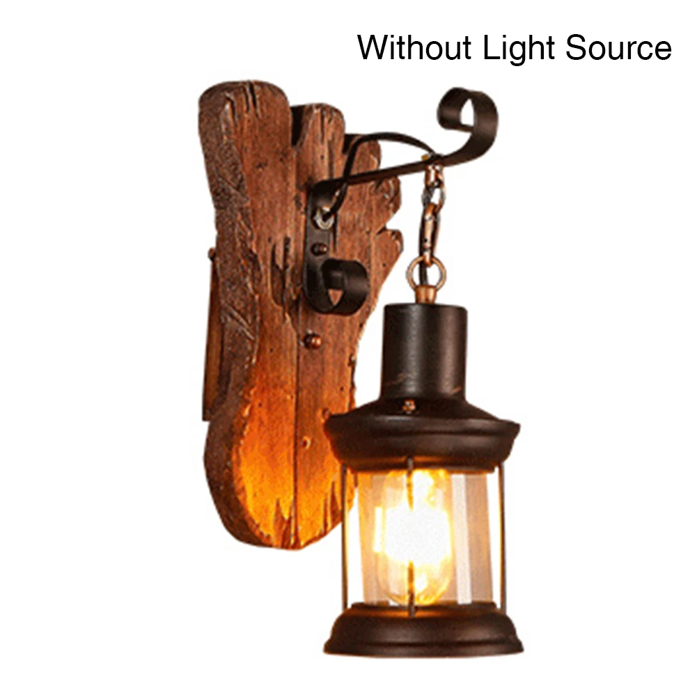 

Porch Wall Light Vintage Lamp Fixture Bar Cast Iron Coffee Shop LED Lighting Hotel With Glass Shade Restaurant Industrial Style