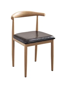 

Imitation solid wood iron croissant chair back dining simple milk tea dessert shop coffee restaurant table and