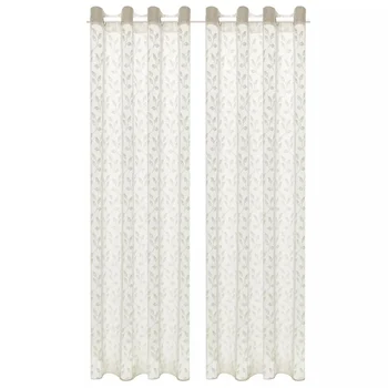 

Vidaxl curtain 2 PCs Knitted fabric 140x245 cm leaf motif cream color